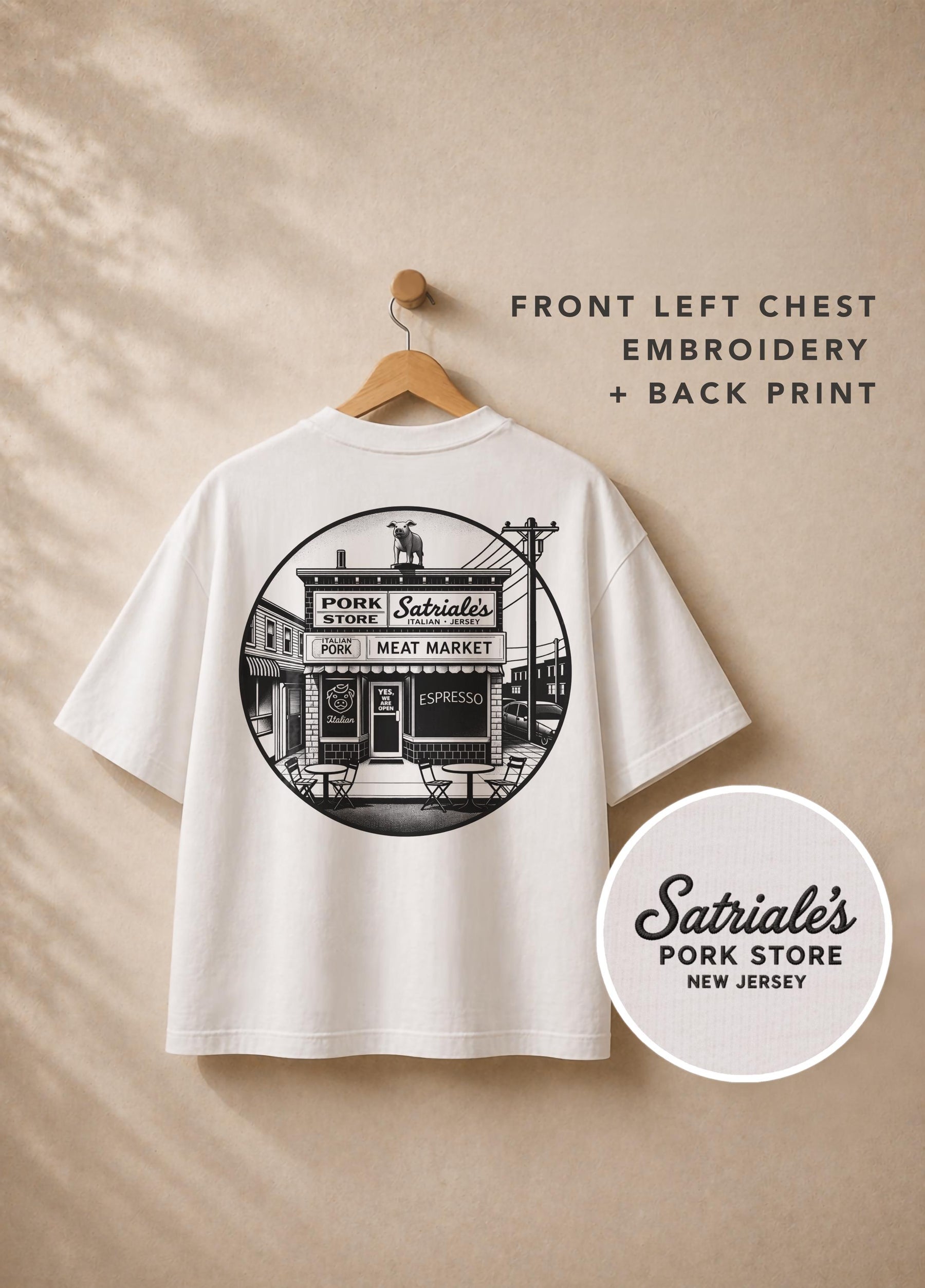 Satriale's Pork Store T-Shirt – The Sopranos Inspired Embroidered Organic Cotton Graphic Tee