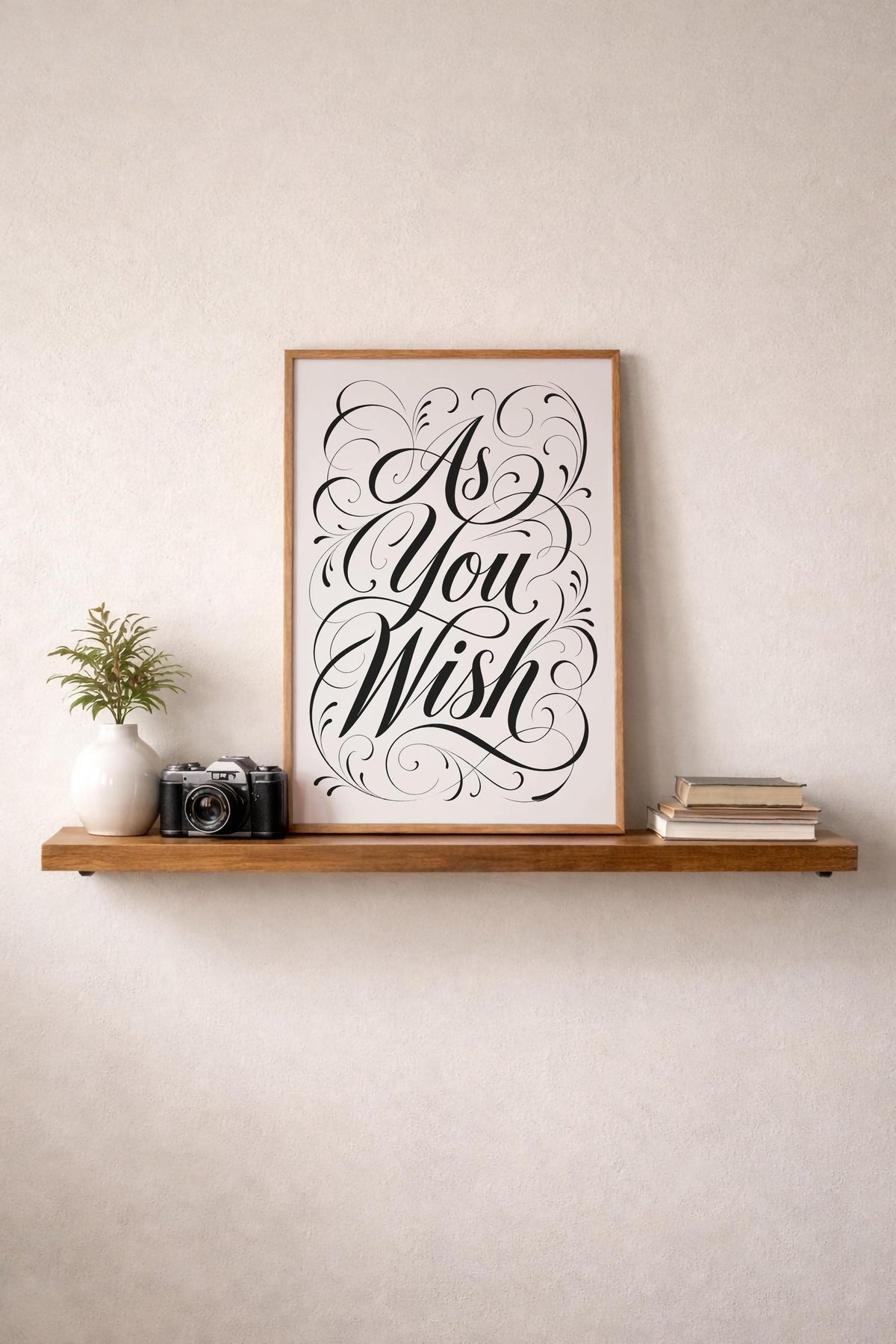 As You Wish Romantic Movie Quote Wall Art, Minimal Calligraphy Poster, Modern Typography Artwork, Gift for Partner, Love Quote Print — image 5