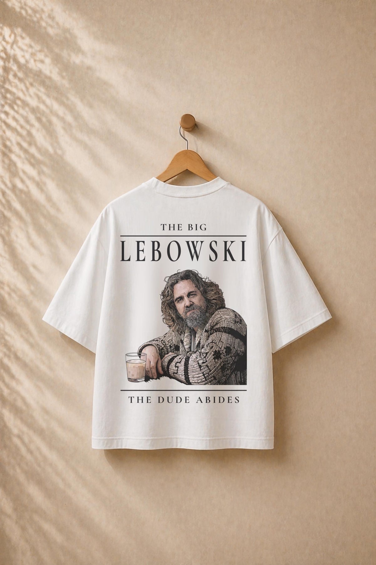 The Dude Abides Embroidered Graphic T-Shirt – The Big Lebowski Inspired Premium Organic Cotton Oversized Boxy Printed Tee — image 4