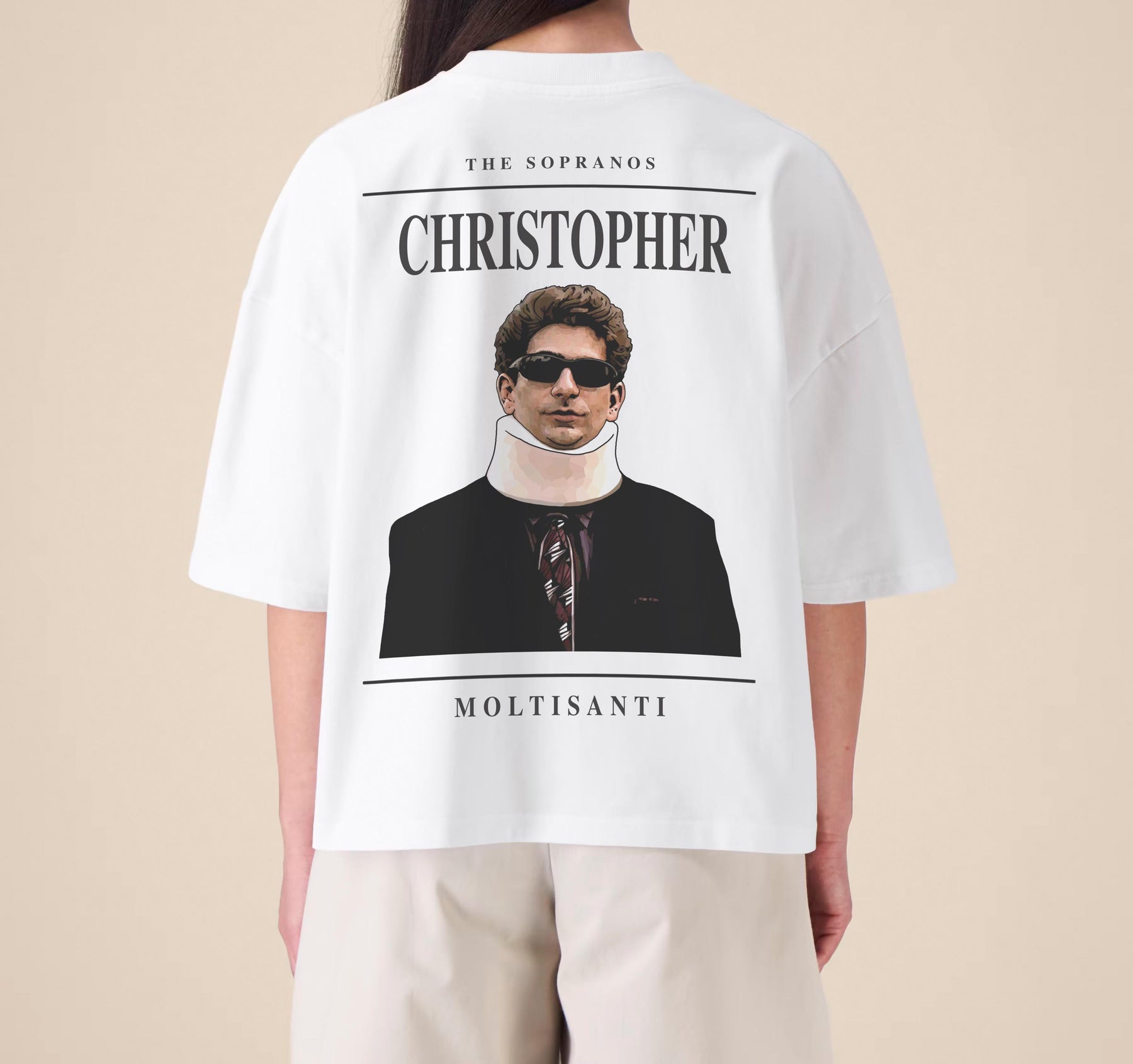 Christopher Moltisanti Embroidered Graphic T-Shirt – The Sopranos Inspired Premium Organic Cotton Oversized Boxy Printed Tee — image 8