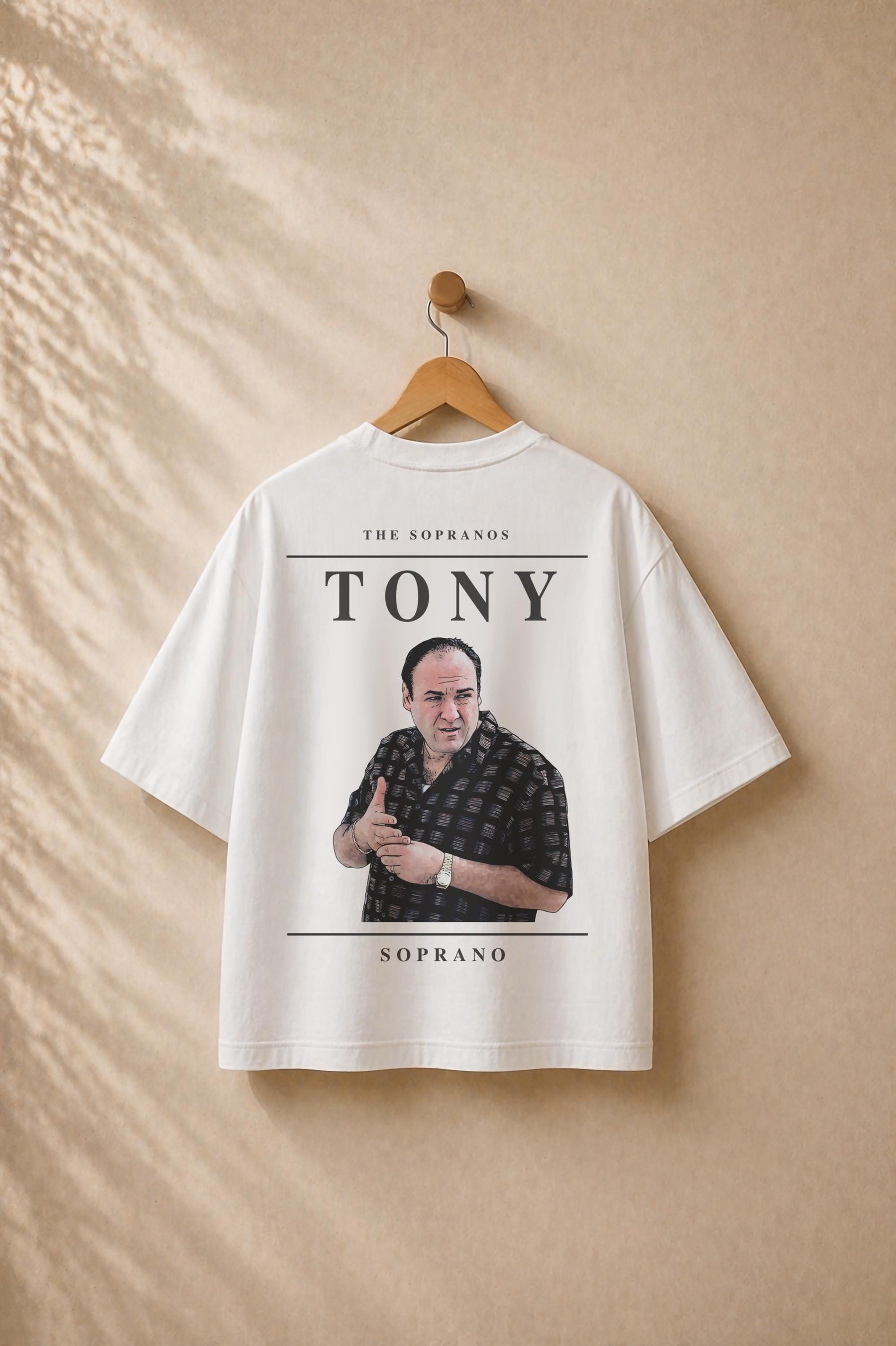 Tony Soprano Embroidered Graphic T-Shirt – The Sopranos Inspired Premium Organic Cotton Oversized Boxy Printed Tee — image 4