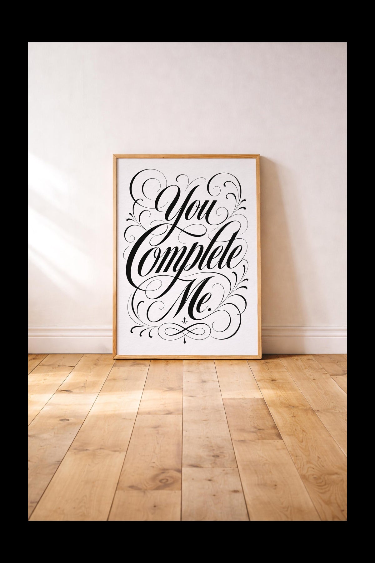 You Complete Me Jerry Maguire Quote Print | Typography Wall Art