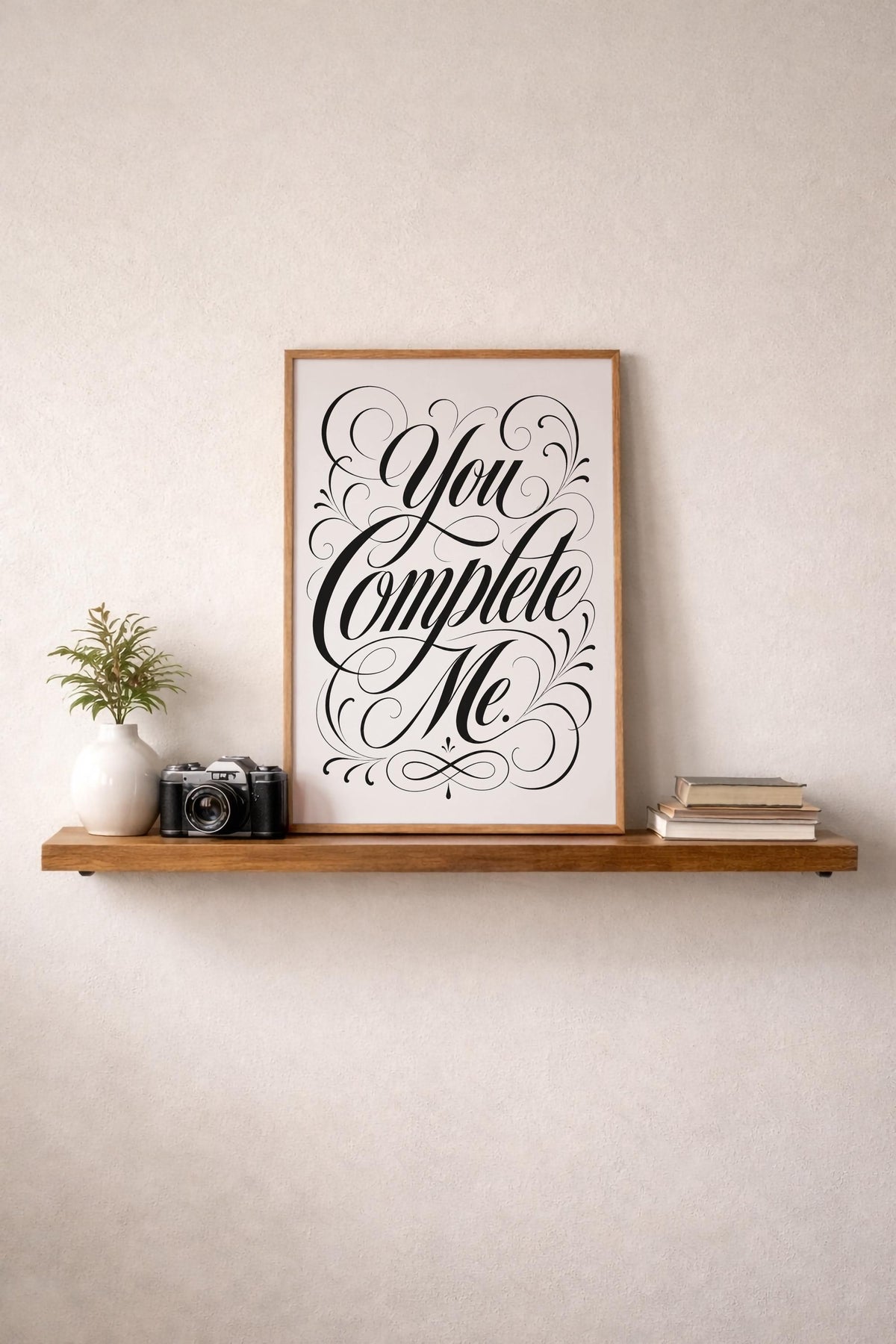 You Complete Me Print – Romantic Movie Quote Poster, Modern Typography Artwork, Gift for Partner, Love Quote Wall Art — image 5