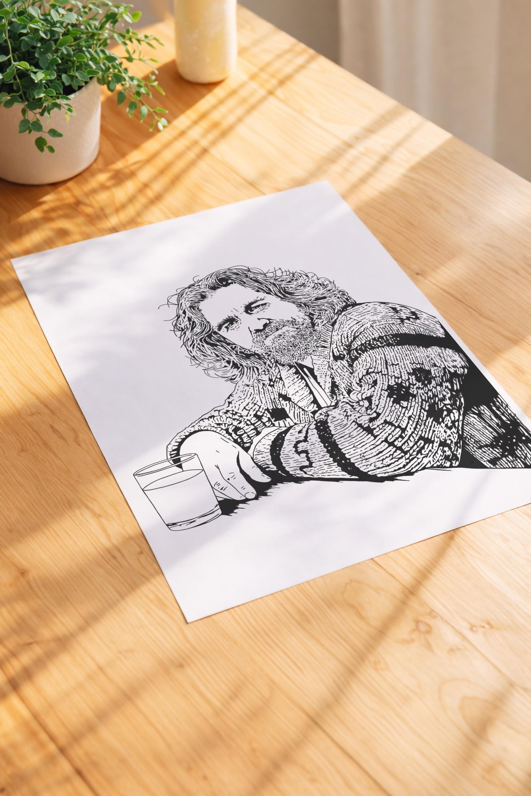 The Dude Abides Portrait Art Print – The Big Lebowski Movie Minimalist Wall Art Coen Brothers Cult Film Illustration Giclée Print — image 6