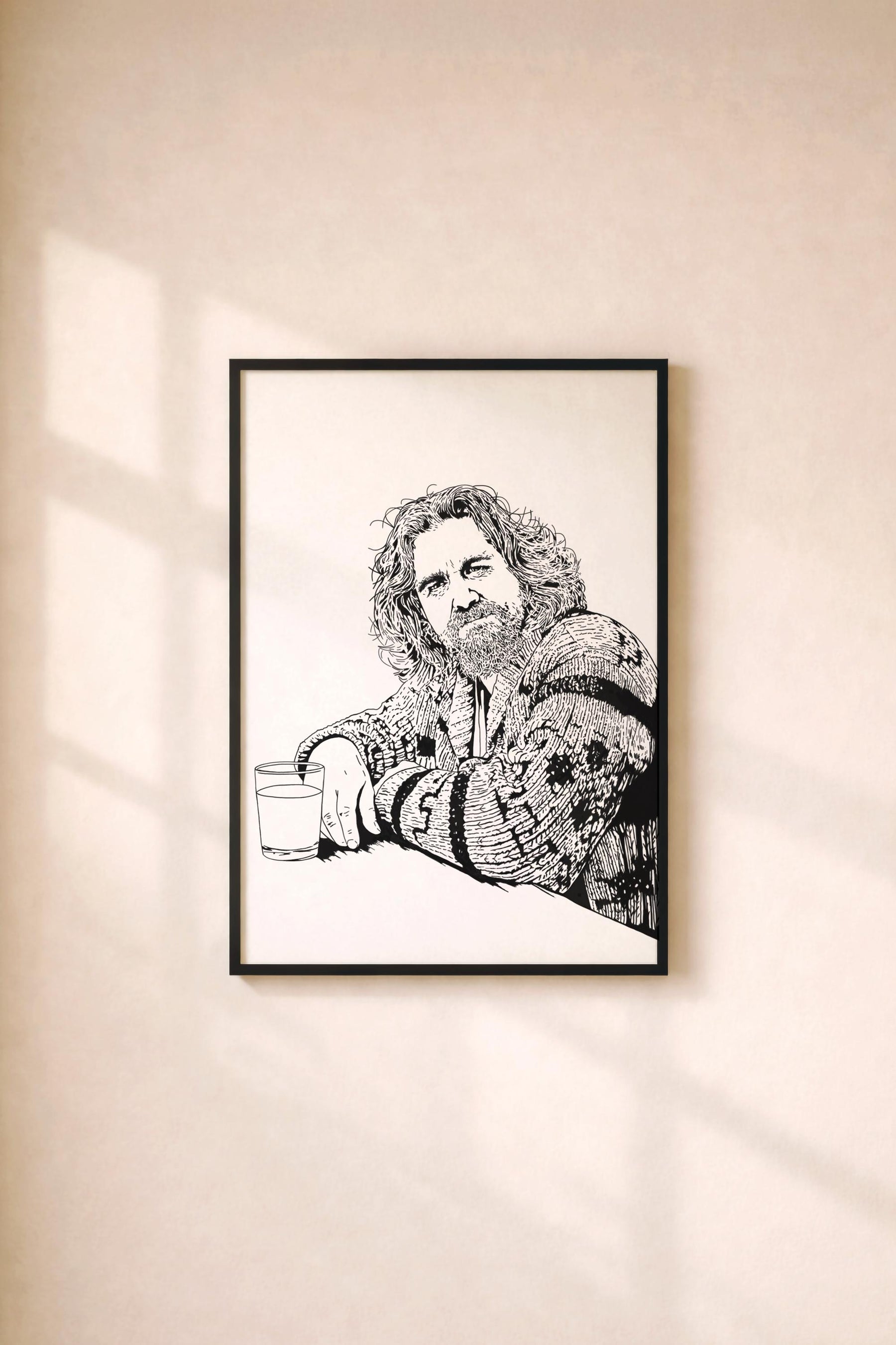 The Dude Abides Portrait Art Print – The Big Lebowski Movie Minimalist Wall Art Coen Brothers Cult Film Illustration Giclée Print — image 2