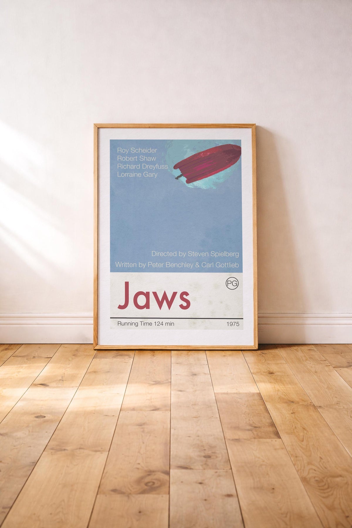 Jaws Movie Poster Art Print, Spielberg Film, Minimalist Wall Art