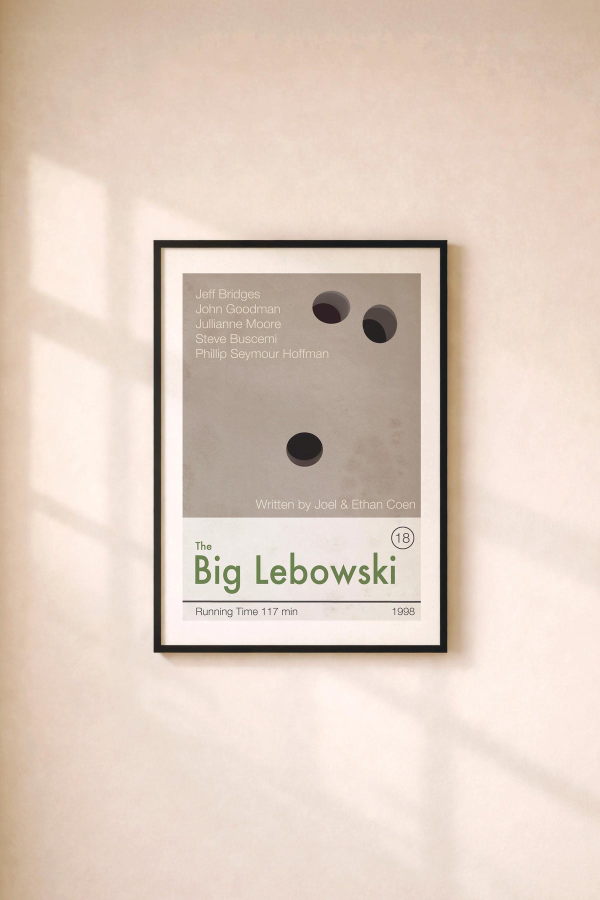 The Big Lebowski Movie Poster, Minimalist Art Print, Cult Film Wall Decor
