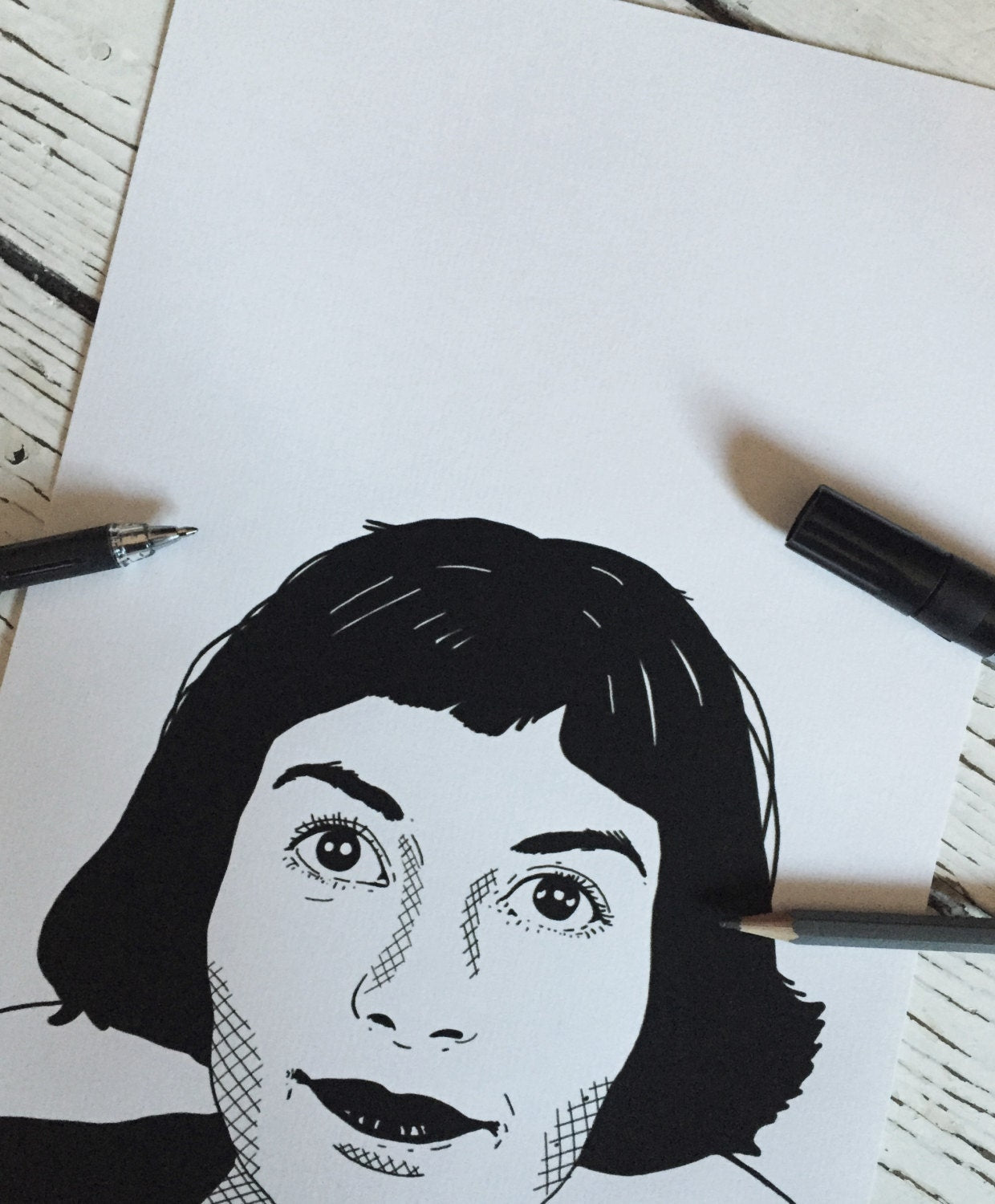 Amélie Portrait Film Art Print | Minimalist French Movie Giclée Wall Art — image 7
