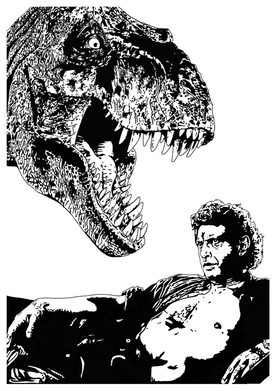Jurassic Park Minimalist Poster – Dr Ian Malcolm T-Rex Illustration Print — image 9