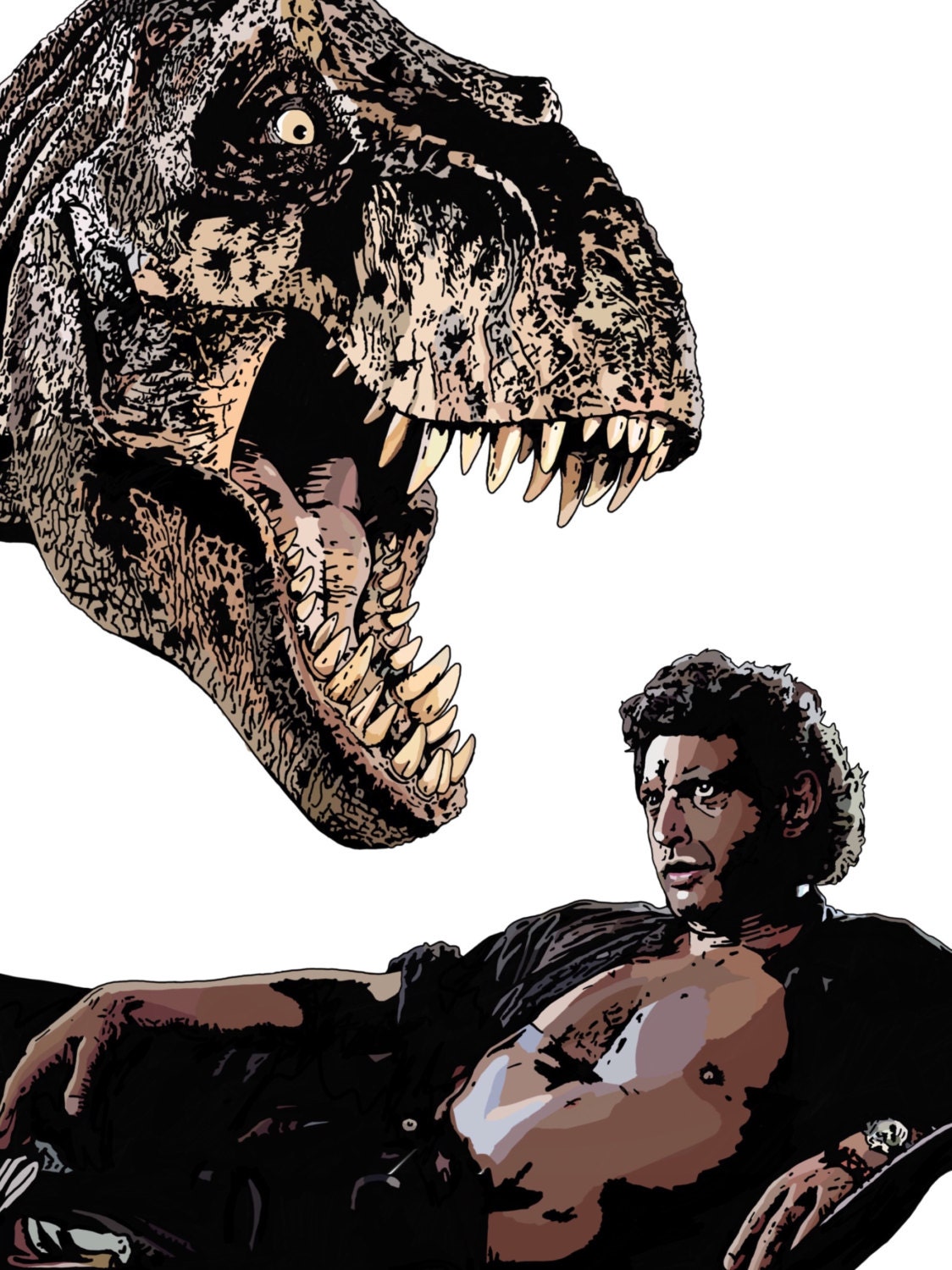 Jurassic Park Minimalist Poster – Dr Ian Malcolm T-Rex Illustration Print — image 8