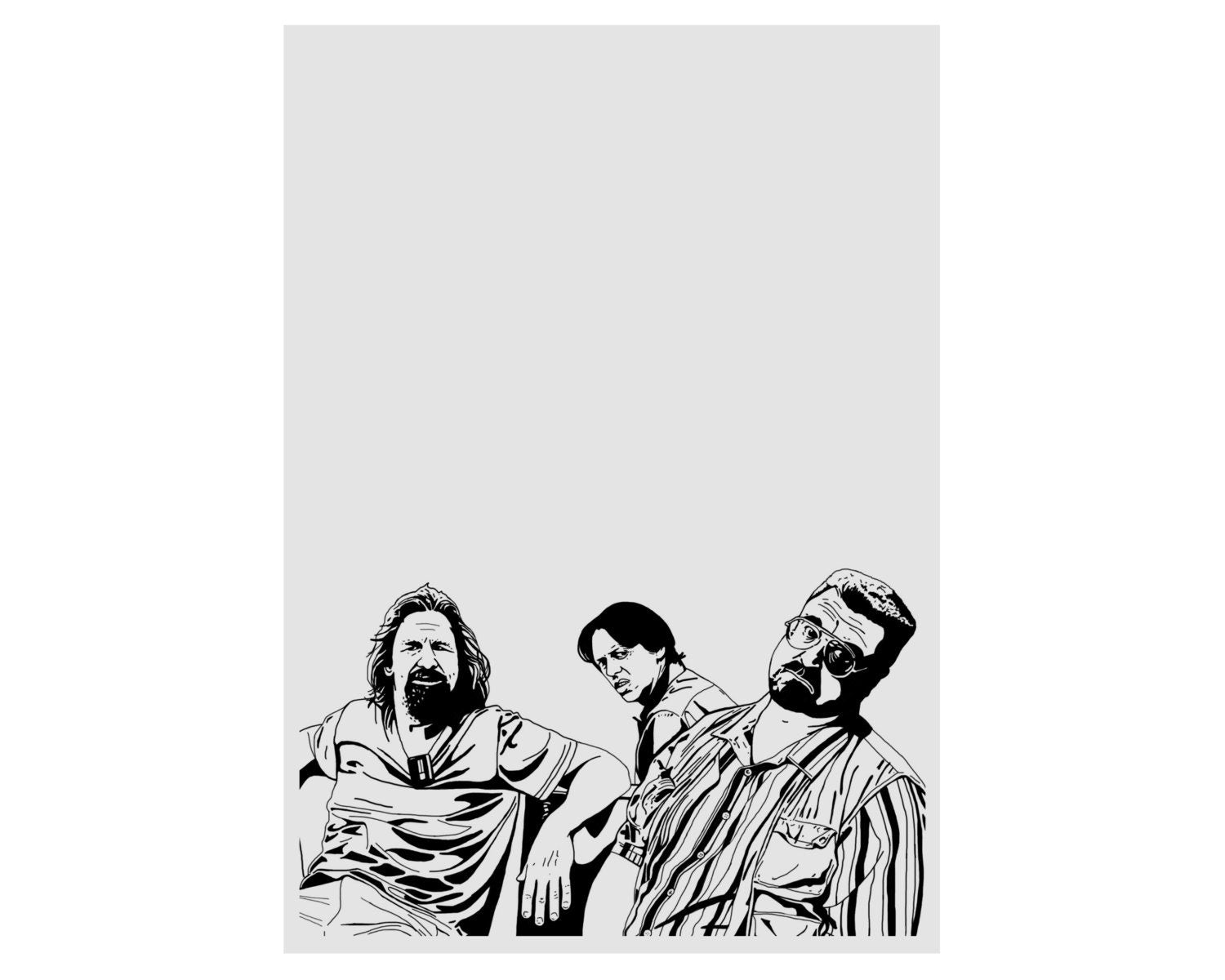 The Big Lebowski Illustration Print – The Dude, Walter & Donny Film Poster, Cult Movie Poster Wall Art — image 6