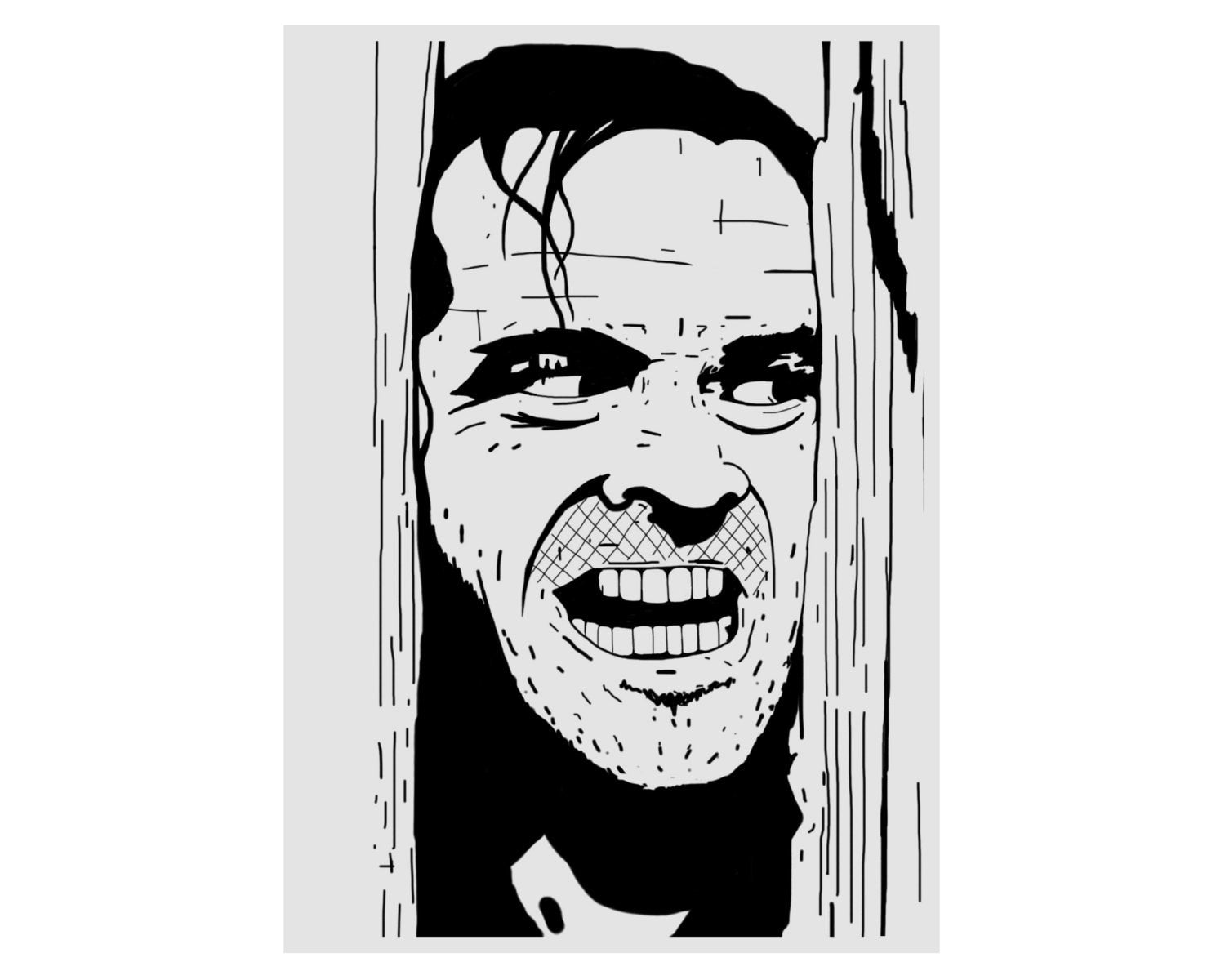 The Shining Portrait Print - Here's Johnny! - Jack Nicholson - Stanley Kubrick -  Illustrated Film Art Movie Poster — image 6
