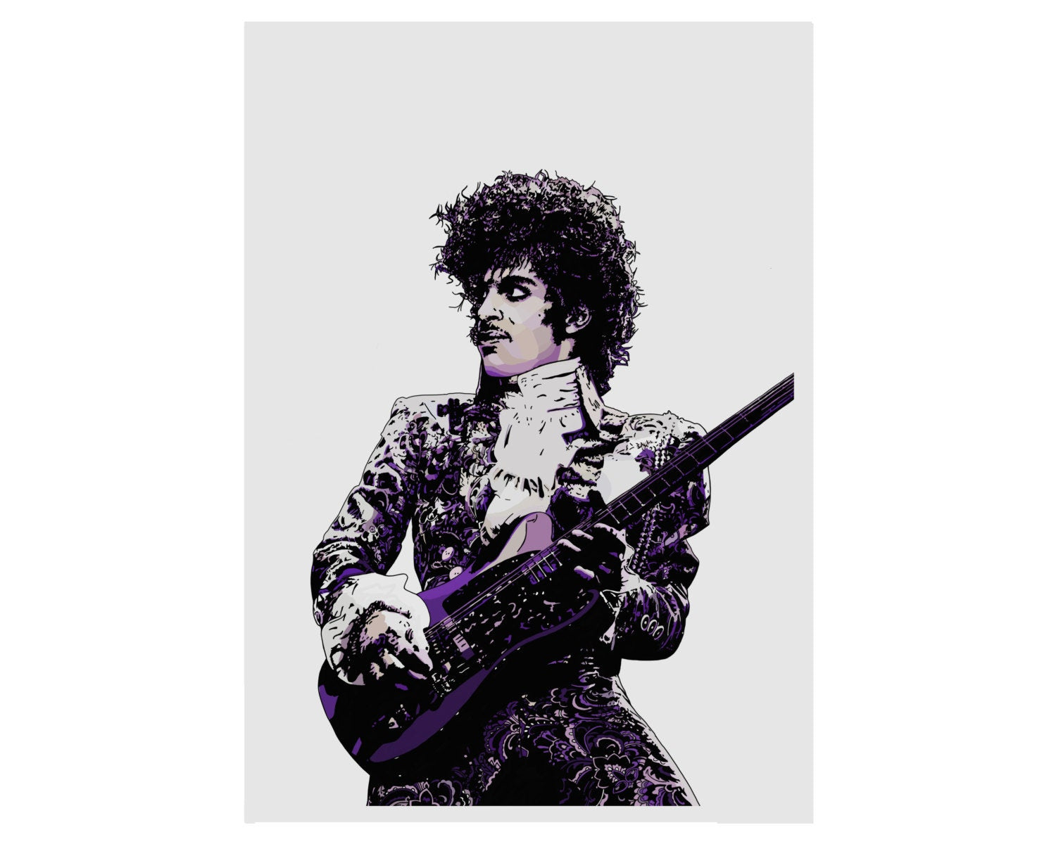 Prince -  The Purple One or Black & White - Illustrated Music Icon Giclèe Wall Art Print — image 10