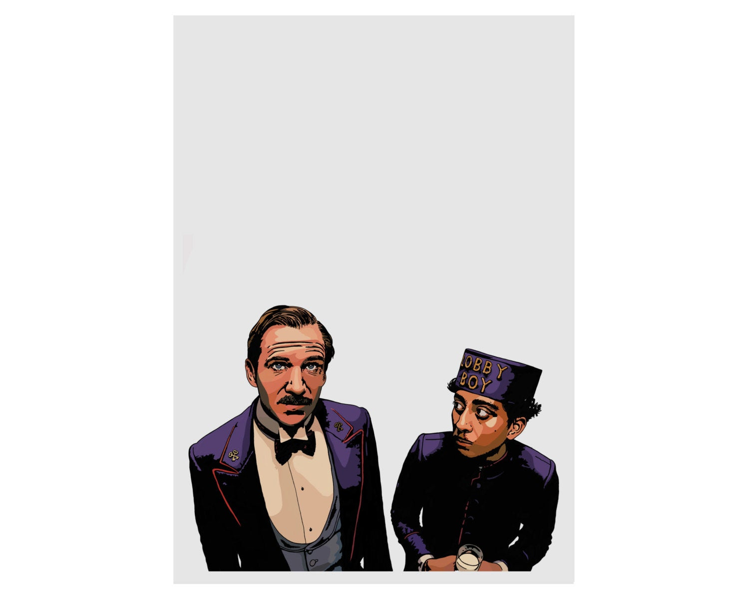Grand Budapest Hotel Portrait Print – Wes Anderson Illustrated Film Poster - Gustave H & Zero Movie Wall Art — image 9